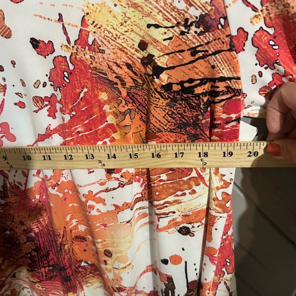 Laguna Sky Abstract Print Tunic Top Long Sleeve Artsy Modern Womens - Picture 4 of 5